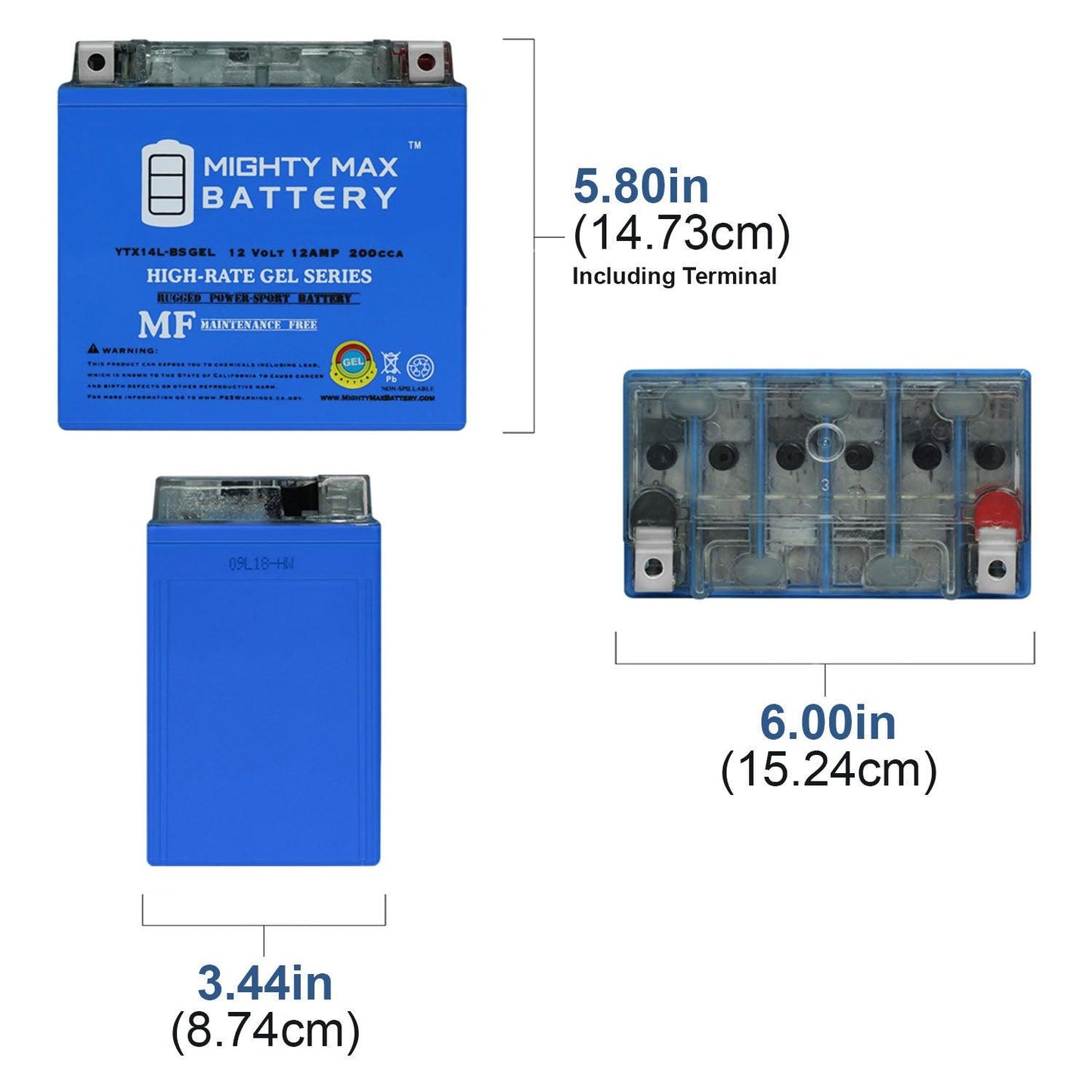 12v 12ah Premium Gel Battery - TaoTao Parts Direct